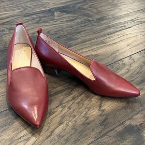 Franco Sarto Burgundy Pointed Toe Low Heel Loafer Size 8.5